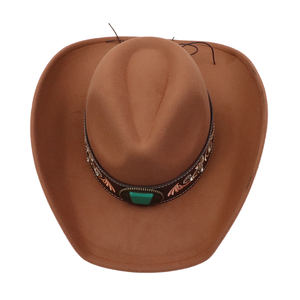 Venta al por mayor de fieltro Hombres Western Bandas Unisex Texas Bulk Ranger <span class=keywords><strong>Comprar</strong></span> al por mayor Hebilla de cinturón Vaquero Fedora Sombreros - Product Image 4