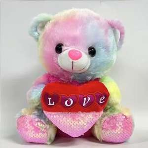 Cuscino Ricamato a Forma di Cuore Linda Cartoon, Peluche Orsacchiotto Super Morbido e Scintillante, Regalo per San Valentino - Product Image 4