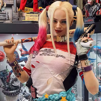 Buste de Harley Quinn en résine peint à la main, haute précision, 77 cm, sculpture de personnage, statue décorative, objet de collection artisanal