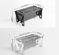 Barbecue pliant en acier inoxydable noir anthracite sur mesure avec dispositif de sécurité anti-flamme, écologique et facile à assembler
