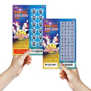 Billets de loterie à gratter personnalisés sur le thème du bowling, impression numérique de qualité supérieure, prix d'usine, fabricant - Product Image 1