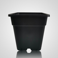 PP noir 1 2 3 5 7 10 gallons Pots de fleurs carrés en plastique pour pépinière