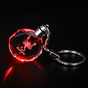 Vente en gros d'usine, <span class=keywords><strong>porte</strong></span>-<span class=keywords><strong>clés</strong></span> en cristal LED K9, <span class=keywords><strong>gravure</strong></span> au laser 3D personnalisée des douze signes du zodiaque, <span class=keywords><strong>porte</strong></span>-<span class=keywords><strong>clés</strong></span> en cristal - Product Image 2