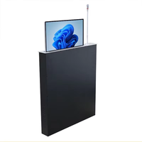 Table de conférence intelligente motorisée pour système de conférence sans papier, moniteur de bureau dissimulé, élévateur LCD avec microphone pour bureau