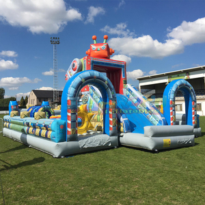 Parque infantil inflable comercial con temática de robots, castillo inflable con tobogán, área de juegos gigante. - Product Image 1
