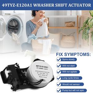 Actuador de Cambio de Marcha para <span class=keywords><strong>Lavadora</strong></span>, de Acero Reforzado, 49tyz-e120a1, para Lavadoras <span class=keywords><strong>Whirlpool</strong></span>, Amana, Maytag, 110V, Repuesto - Product Image 5