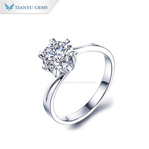 Bague de fiançailles en argent sterling S925 avec diamant moissanite taille brillant Tianyu, bijoux haut de gamme - Product Image 2