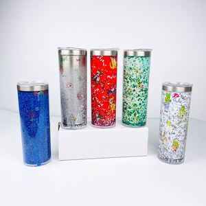 Vaso de Acero Inoxidable Blanco de 20 oz para Sublimación, Tipo Bola de Nieve, con Purpurina DIY, Libre de BPA, Portátil, para Regalo de Fiesta - Product Image 5