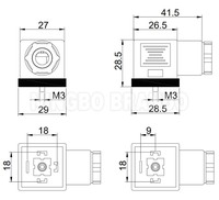 Transparent DIN43650A 2P + E 3P + E IP65 électrovanne connecteur électrique prise prise DIN 43650 forme a 18mm 220V AC 24V DC