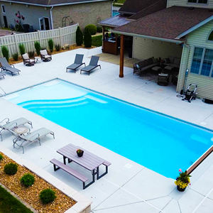 สระว่ายน้ำไฟเบอร์กลาสขนาด 12 ฟุต สำหรับฤดูร้อน พร้อมชุดอุปกรณ์ครบชุด สระน้ำสำเร็จรูป ขายดี - Product Image 1