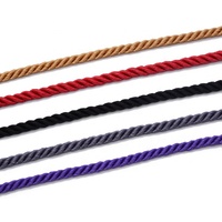 Cordon torsadé en poudre de polyester multicolore de 5 mm Cordon de rayonne torsadé Corde en satin Tresse de soie 100% Polyester 5 MM/Diamètre personnalisé T/T