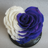 HFlora Nouveau Conçu Meilleur Prix Double Couleur Immortel Fower 9 ~ 10 cm Vraie Tête De Roses Préservées Fraîches Pour La Saint Valentin