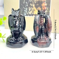 Cristal d'énergie naturelle 7-8cm de haute qualité Dragon volant multi-matériaux sculpture sur pierre artisanat pour enfants cadeau décor