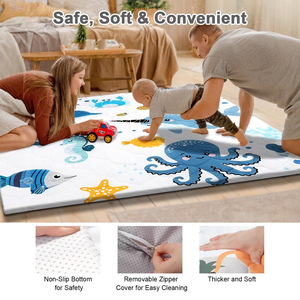 Tapis d'éveil pour bébé, épais, en EVA souple, pliable, pour les 0-24 mois, unisexe, usage domestique - Product Image 3
