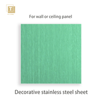 Panneau mural et de plafond en acier inoxydable HL212 PVD Green Hairline 201 304 316L pour l'intérieur des bars et des KTV