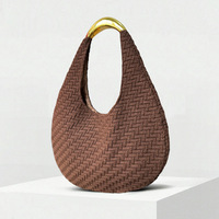 2025 automne hiver femmes Style Vintage tricoté sous les bras seau sac Portable croissant sac Polyester Niche Design nouvelle marque