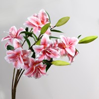Künstliche Seiden-Lilie Modell 2 mit Doppelblüten für Hochzeitsdekoration, 2-Köpfige Doppelblüten-Blumenarrangements