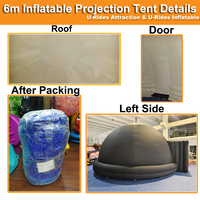 Dôme de projection portable en TPU noir certifié CE, type tente, dôme scientifique mobile, planétarium, dôme de cinéma gonflable, dôme gonflable électrique