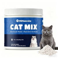 MiMascota Cat Mix Advanced, complément alimentaire pour animaux de compagnie riche en protéines, probiotiques, taurine, poudre de jaune d'œuf, soutien immunitaire, 100 g pour chiens et chats