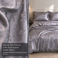 Tissu Jacquard Brocart 100% Polyester en Gros, Écologique, Respirant, Résistant à l'Abrasion, Anti-Bouloches, Anti-Pilling pour Literie