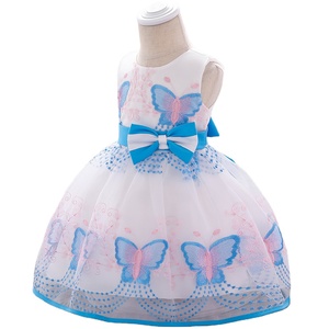Nouvelle robe de demoiselle d'honneur pour enfants, innovante, avec volants, dentelle et nœud, motifs princesse - Product Image 1