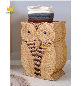 Panier de rangement pour enfants en jacinthe d'eau tressée motif hibou, écologique, pour le linge, exporté du Vietnam - Product Image 2