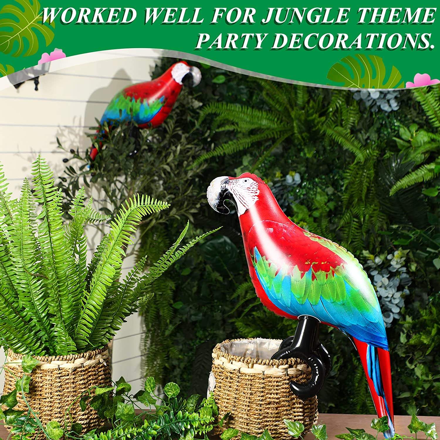 4 PCS Perroquet Gonflable, Piscine Gonflable Perroquet Jouet, Décor De