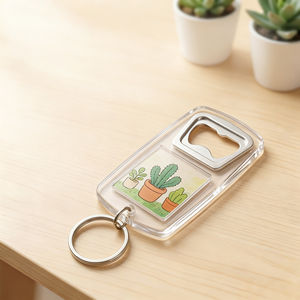 Porte-clés publicitaire personnalisé en acrylique multifonctionnel avec ouvre-bouteille et photo - Product Image 2