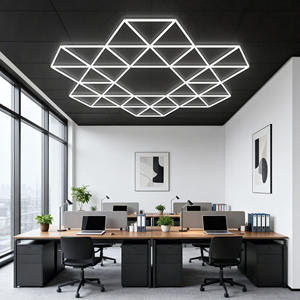 Lampe LED en forme de fleur pour <span class=keywords><strong>garage</strong></span>, éclairage suspendu pour le detailing, avec plafond hexagonal, entretien facile pour les espaces de travail - Product Image 2