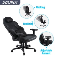 Chaise de jeu de grande taille haut de gamme de la marque Dowinx, chaise d'ordinateur, chaise de course de jeu, avec bascule et appui-tête magnétique