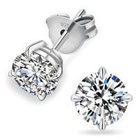 Ensemble de bijoux en moissanite couleur D, boucles d'oreilles plaquées or, collier avec pendentif en moissanite en argent sterling 925, ensemble de bijoux pour femme