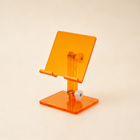 Support de téléphone carré personnalisable en usine, support de tablette ergonomique réglable et pliable en acrylique pour la maison et le bureau