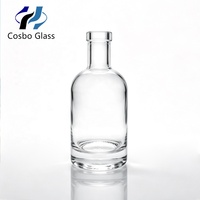 Bouteilles en verre pour spiritueux Vodka RUM Tequila Brandy Whisky Petite capacité Verre flint Bouchon en liège 200ml 500ml