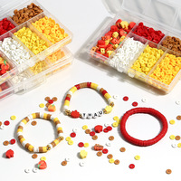 Perlengkapan Pembuatan Gelang Manik-manik Tanah Liat DIY, Manik-manik Spacer Tanah Liat Polimer Heishi Pipih dengan Manik-manik Bentuk Buah untuk Kerajinan Pembuatan Perhiasan