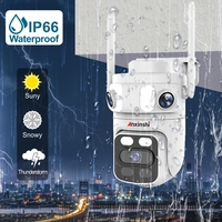 Système de caméras de sécurité domestiques sans fil Anxinshi 12MP, caméra PTZ extérieure 4K, caméra CCTV à 3 objectifs, détection humaine par IA, kit NVR WiFi