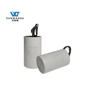 Factory Direct Sales Safety Capacitor 2 PVC Wires AC Motor Capacitor CBB60 450V 25uf