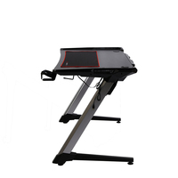 Bureau de jeu Zhongjia Racing avec structure métallique et surface en bois, éclairage LED 6 couleurs, 110x60x75cm, design moderne et tendance