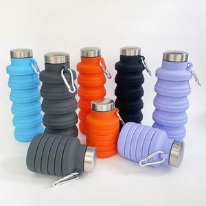 Portable Outdoor Sports & Travel Silicone Folding Water Bottle for Hiking Camping Collapsible Silicone Drinkware 500ml