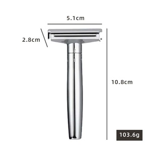 <span class=keywords><strong>Rasoir</strong></span> manuel vintage pour homme, style roller, double lame, lames en acier inoxydable, manche en métal, pour le rasage du visage et du corps, épilation - Product Image 3