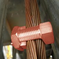 Conector de tierra de cobre eléctrico de alta calidad Abrazadera de alambre tipo perno dividido