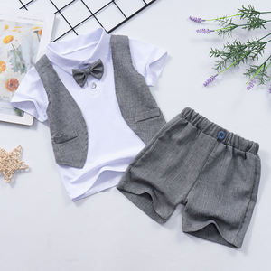 2022 i nuovi vestiti caldi del ragazzo del bambino del grano del reticolo per i bambini <span class=keywords><strong>1</strong></span>-5 anni pantaloncini del ragazzo di prezzi bassi per il vestito delle magliette dei bambini del capretto - Product Image 2