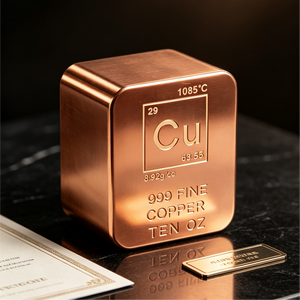 แท่งทองแดงบริสุทธิ์ 10 ออนซ์ แท่งทองแดง แท่งทองแดง 999 ฟอยน์ - Product Image 2