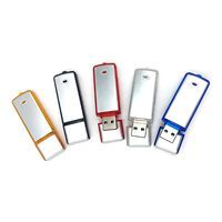 Flashdisk USB Plastik Transparan dengan Pelat Logam, Desain Lubang Kunci, Logo Custom, untuk Hadiah Promosi Perusahaan