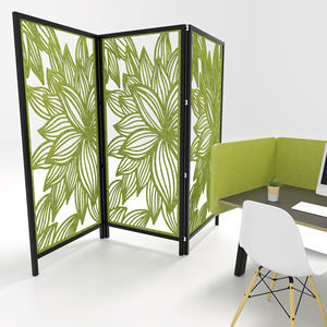 Séparateur d'espace personnalisé en PET de style artistique cloisons de bureau barrières antibruit suspendues au sol pour la Division des espaces de bureau - Product Image 1