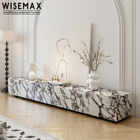 WISEMAX FURNITURE Mobilier moderne pour salon, ensemble de tables en marbre, meubles TV, armoire TV avec tiroirs en bois pour villa, hôtel
