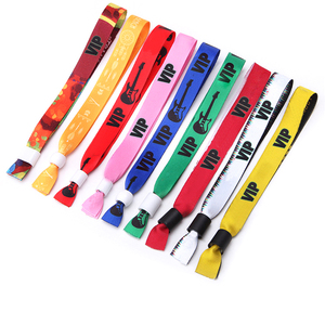 Tùy chỉnh satin Ribbon Vòng đeo tay jacquard dây vòng đeo tay khuyến mãi giá rẻ tổ chức sự kiện dệt Polyester lễ hội dây đeo cổ tay với trượt khóa - Product Image 1