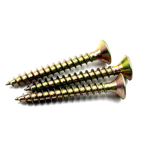 Tornillos autorroscantes amarillos cincados con cabeza avellanada para aglomerado y MDF - Product Image 1
