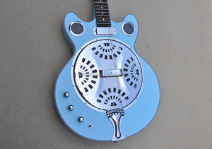 Guitare électrique semi-acoustique Flyoung pour gaucher, bleu ciel, 6 cordes, accastillage chromé - Product Image 2