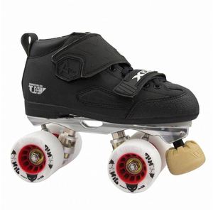 Logo personalizzato fodera in rete traspirante noleggio doppia fila ruota Quad Kick Roller Skate Shoes - Product Image 1