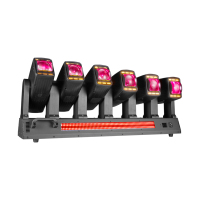 2026 NEU 6-Kopf Infinite Rotation Moving Head Beam Light mit LED-Streifen Strobe DMX512 Bühnenbeleuchtung für DJ Club Konzert Event
